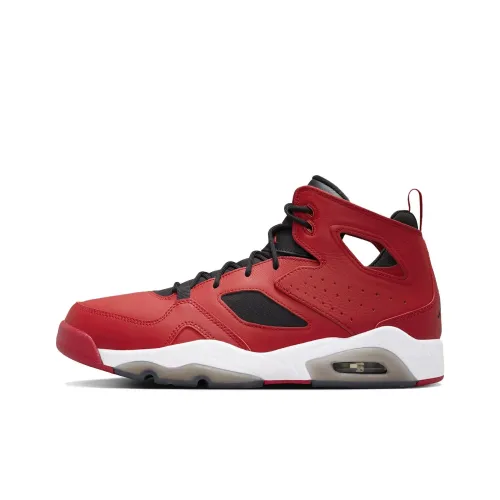 Jordan Flight Club 91 Противоскользящий Устойчивый к истиранию Высокий Топ Винтажные Баскетбольные Кроссовки Мужские Красный Черный