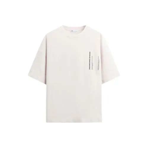 ZARA Розовые Мужские T-рубашки