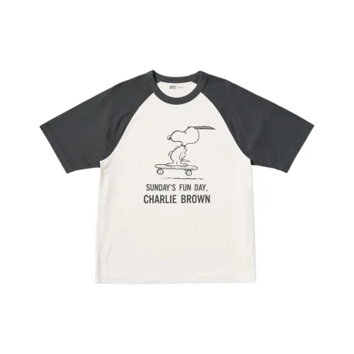 UNIQLO X PEANUTS Коллаборация T-рубашка Мужская Темно-серая