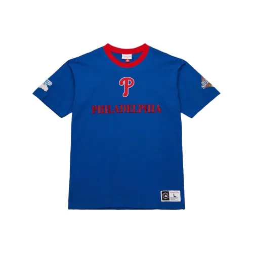 MITCHELL NESS x MLB Base Logo Philadelphia Phillies T-Shirt Мужская Королевский Синий