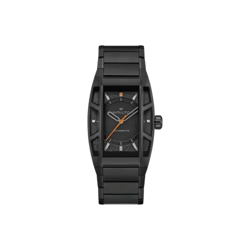 HAMILTON Автоматический Механический Механизм Унисекс Часы 36*48мм Черный Циферблат Титановый Сплав Корпус Часов Титан Ремешок