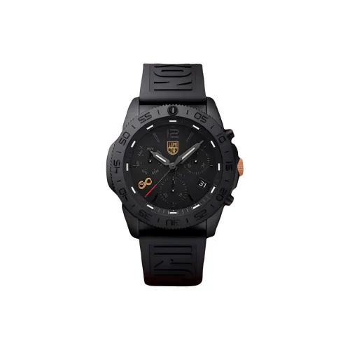 LUMINOX Pacific Collection Кварцевый механизм Мужские часы Часы 44 мм Черный циферблат Корпус из нержавеющей стали Резиновый ремешок