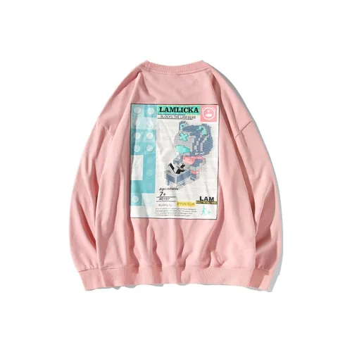 LAMLICKA Круглый вырез Свободный крой Стандартный Свитшот Унисекс