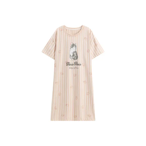 FENTENG Ночная сорочка Женская Креветочно-розовая