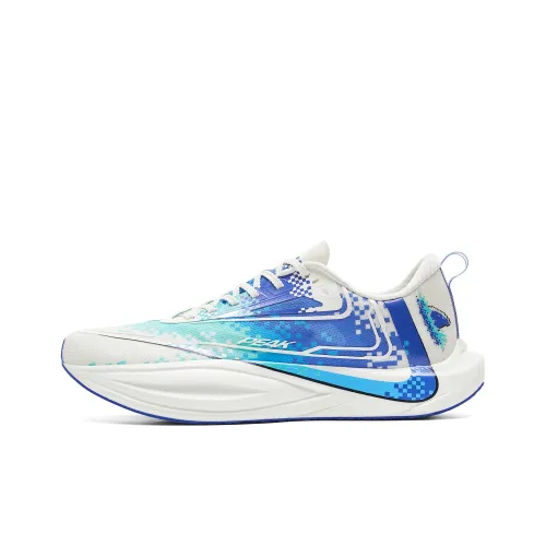 PEAK Амортизация противоскользящий низкий отскок кроссовки для бега мужские молочно-белый и синий