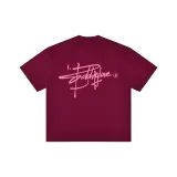 Бургундский (Розовый принт)