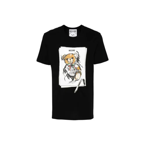 MOSCHINO Мужские черные T-рубашки