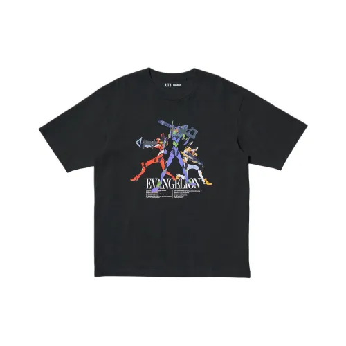UNIQLO x EVA EVA Neon Genesis Evangelion Сотрудничество SS25 Т-рубашка Мужская Черная