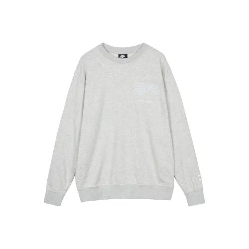 NIKE Вересковый серый Белый Унисекс Свитшоты