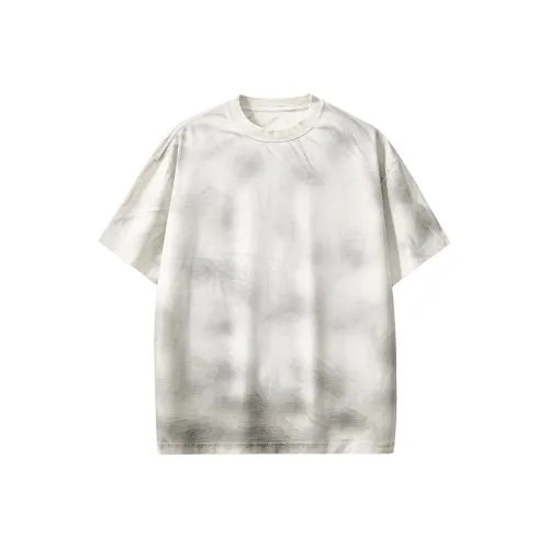 Американский винтаж цвет макарон тяжелый полотняное переплетение грязный универсальный круглый вырез рубашка унисекс