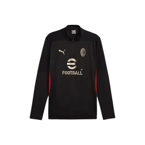 PUMA AC MILAN Training Quarter Zip Top Shirt Men's Black