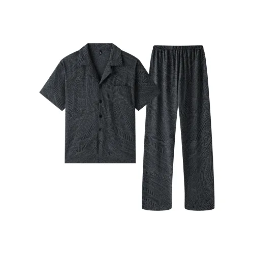 Gongdie Пижамный комплект Мужской Темно-серый