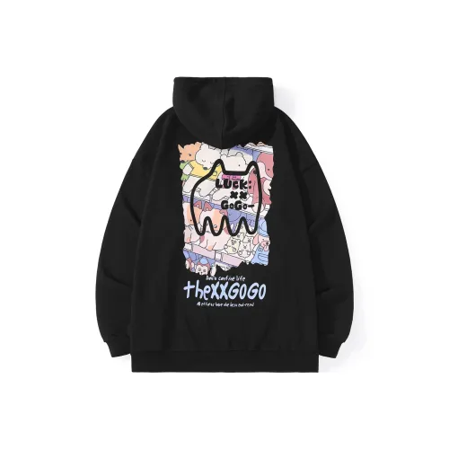 XXGOGO С капюшоном свободный крой стандартный свитшот унисекс