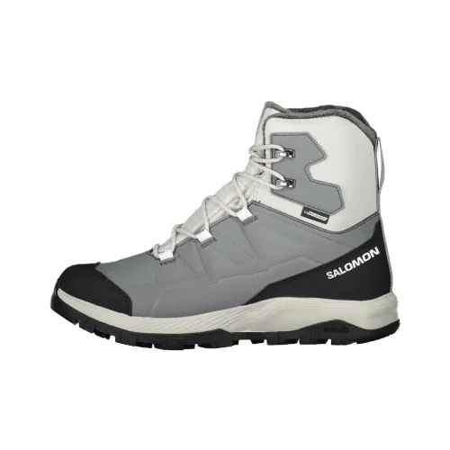 SALOMON OUTFROST THINSULATE Водонепроницаемый Теплоизоляционный Сцепление Высокий Топ Походная обувь Женская Серый Черный