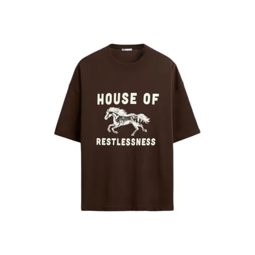 ZARA Коричневый Мужской T-рубашки