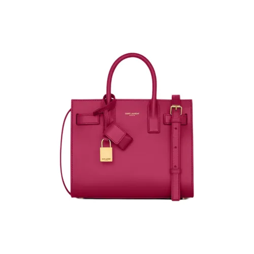 SAINT LAURENT SAC DE JOUR Телячья кожа Сумка через плечо Сумка Нано Женская Малиновый Розовый