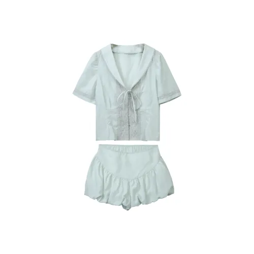 Lace Chili Пижамный комплект Женские Утренний туман Синий