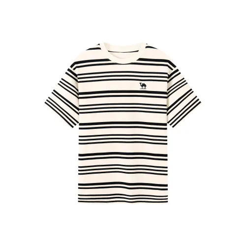 CAMEL Полосатый Дышащий Унисекс Универсальный Сухой и Свежий Хлопок Feel Короткий Рукав Т-Рубашки Унисекс