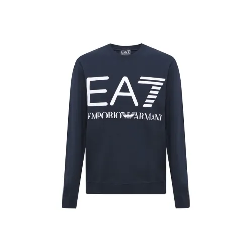 EMPORIO ARMANI EA7 Темно-синие мужские свитшоты
