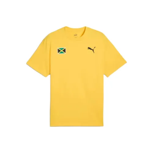 PUMA Village Wear Хлопок Tee Мужская Рубашка Мужской Желтый