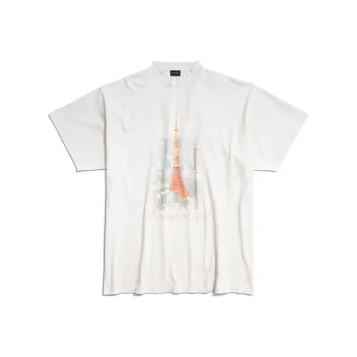 Balenciaga SS24 T Рубашка Свободного кроя Мужская Белая