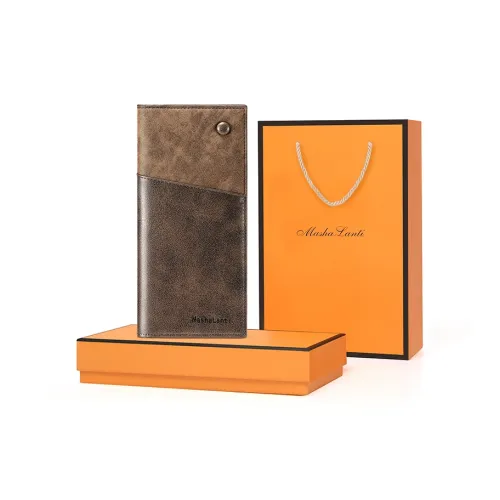 MashaLanti Микрофибра Практичный держатель для карт и кошелька стандартный мужской кофейно-чайный коричневый