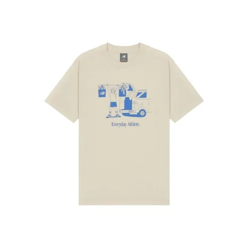 New Balance совместная брендированная Абрикос Мужская T-рубашка