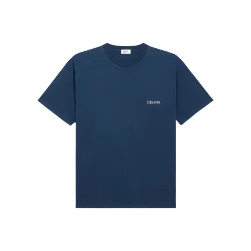 CELINE Washed Marine Blue Мужская T-Рубашка