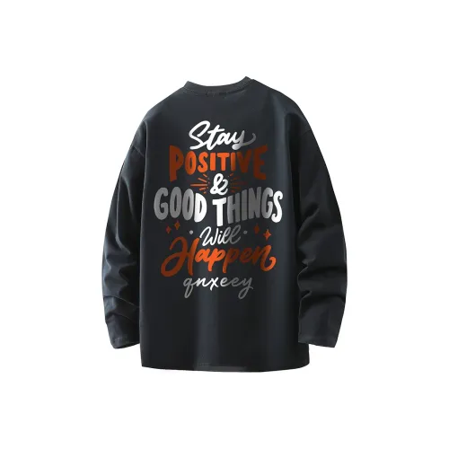 Qnxeey T-рубашка Весна и Осень Унисекс