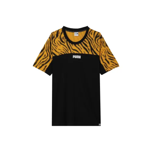 PUMA T-Shirt Мужской Черный Желтый