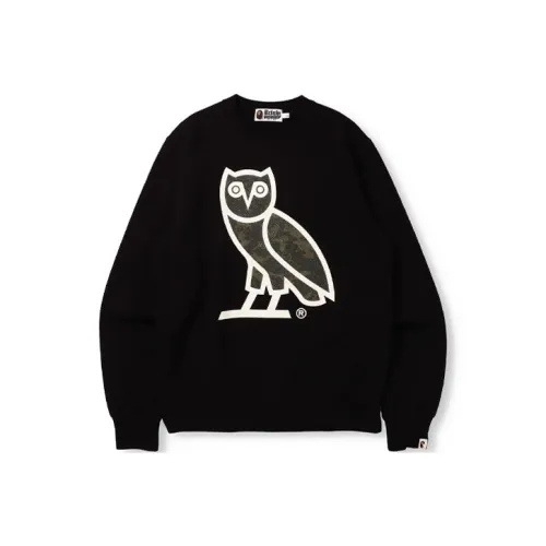 A BATHING APE Bape® X Ovo Осенне-зимняя коллекция 2021 Свитшот Мужской Черный