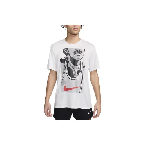 Nike Dri Fit RISE 365 Бег T-Shirt Мужская Mountain PEAK Белый