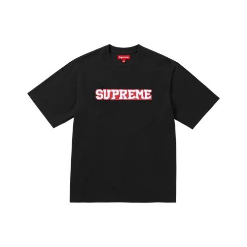 Supreme WEEK1 Сатин Аппликация S S Топ T Рубашка Унисекс