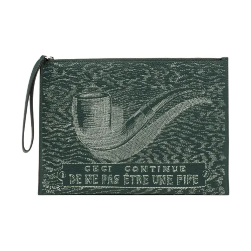 Delvau Телячья кожа Клатч Мужской Темно-зеленый