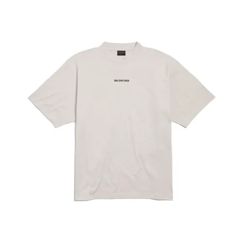 Balenciaga Новый Balenciaga Back T Рубашка Средний крой In Off Белый T Рубашка Обычный крой Унисекс Серый Белый