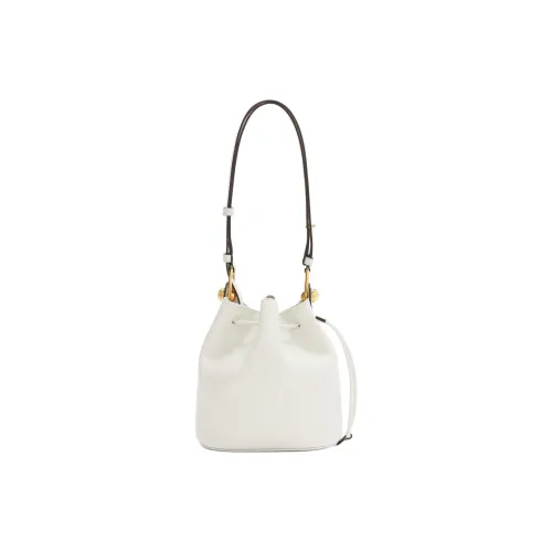 Furla Рельефная Телячья Кожа с Мягкой Телячьей Кожей Ведрообразная Сумка Плечевая Сумка Мини Женская Белая