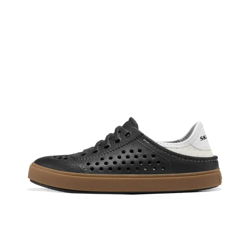 Skechers Kids Устойчивые к истиранию Дышащие Низкие Сандалии с Низким Верхом Черные Белые Детские