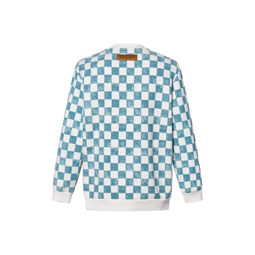 LOUIS VUITTON Новые ежеквартальные продукты LV Сине-белый Многоцветный Унисекс Свитшоты