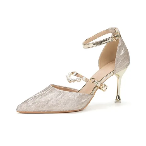 Bamiti Узкий каблук Высокие каблуки 8 см Женские Шампанское