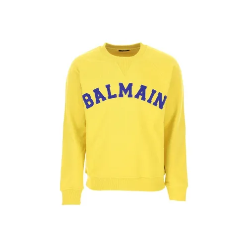 BALMAIN Желтый Мужской Свитшот