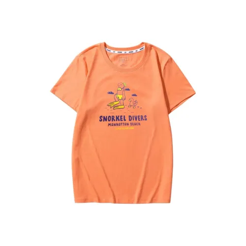 Skechers Colorful T-Shirt Унисекс Коралловый Золотой Апельсин