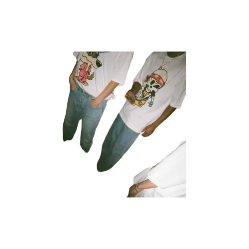 Drew House Smiley Face Collection Pirate Skeleton Collection T-Shirt Унисекс Белый