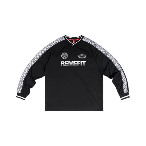 REMEFIT T-Shirt Унисекс Черный Пэчворк Змея С принтом