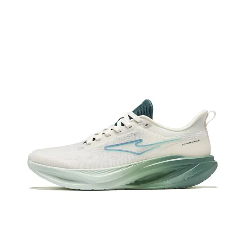 Erke Shock Absorbers Rebound Low Top Городской Коммутирование Беговые кроссовки Мужской Микрокристаллический Белый Сосновый Зеленый