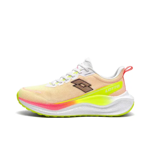 LOTTO Diamond Speed Shock Absorbers Slip-Resistant Abrasion-Resistant Low Top Беговые кроссовки Unisex Неоново-красный