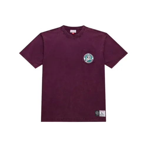 MITCHELL NESS x NHL Anaheim Ducks Винтажный логотип Fade Away Премиум Карманная футболка Мужская Фиолетовая