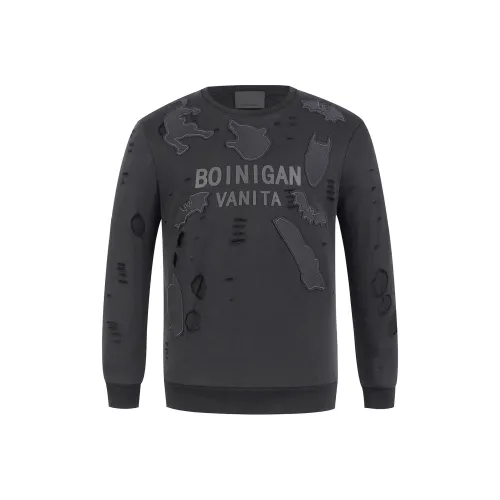 BOINIGAN VANITA Круглый вырез Стандартный Свитшот Мужской Черный