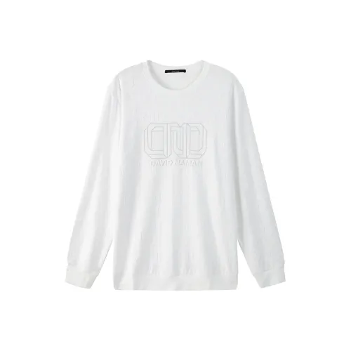 DAVID NAMAN Белый Мужской Свитшот
