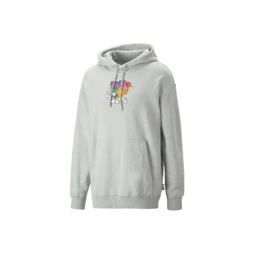 PUMA X 8enjamin Co Брендированная Серия С капюшоном Свободный крой Длинный рукав Толстовка Мужской Серый