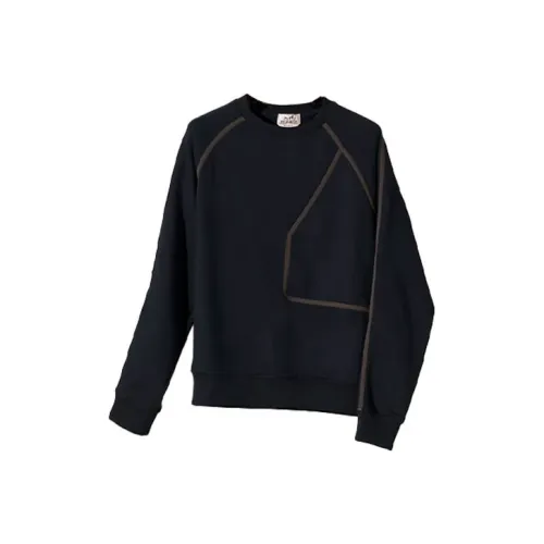 HERMES Темно-синие мужские свитшоты